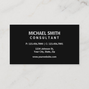 Carte De Visite Moderne simple simple noir élégant professionnel