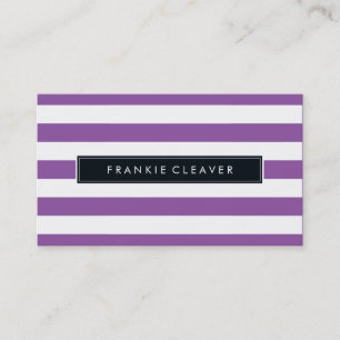 Carte De Visite MODERNE SIMPLE STRIPE MOTIF tendance violet pourpr