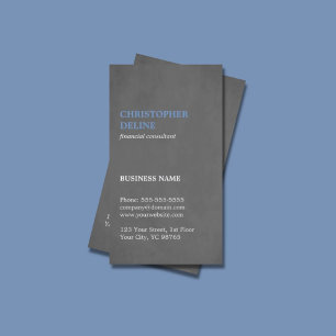Carte De Visite Moderne Simple Texture Grey Blue Consultant