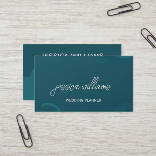Carte De Visite Moderne Simple Wedding planner Turquoise