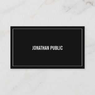 Carte De Visite Moderne Sophistiqué Noir Blanc Élégant Simple