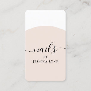 Carte De Visite Moderne technicien d'ongles stylish script salon d
