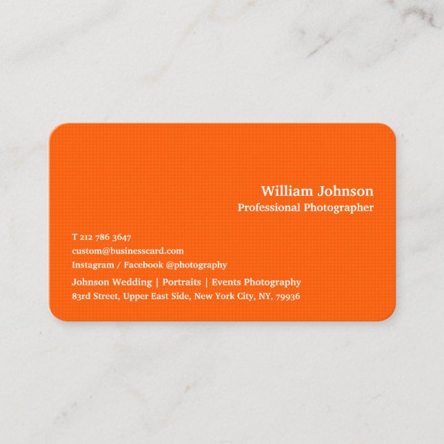 Carte De Visite Moderne tendance Chic Orange Carrés personnalisés (Devant)