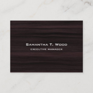 Carte De Visite Moderne tendance Elégant Brown Wood Directeur exéc