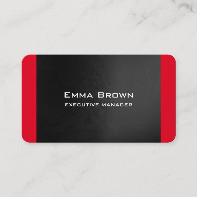 Carte De Visite Moderne tendance Elegant Grey Red Directeur exécut (Devant)