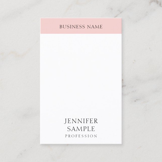 Carte De Visite Moderne tendance Elégant Rose Bleu Modèle simple (Devant)