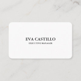 Carte De Visite Moderne tendance Elégant Simple White Manager