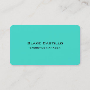 Carte De Visite Moderne tendance Elégant Turquoise Bleu Blanc