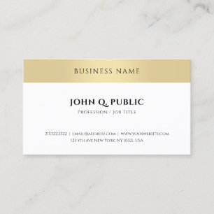 Carte De Visite Moderne tendance élégante or look simple Modèle