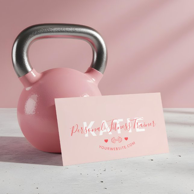 Carte De Visite Moderne tendance en ligne Personal Trainer Fitness (Modern Trendy Online Personal Trainer Fitness Business Card)