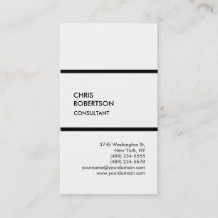 Carte de visite moderne tendance noir blanc vertic