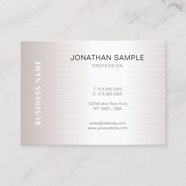Carte De Visite Moderne tendance Plaine simple Design élégant Luxe (Devant)
