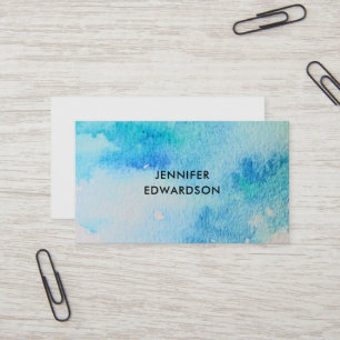 Carte De Visite Moderne turquoise aquarelle splatter professionnel