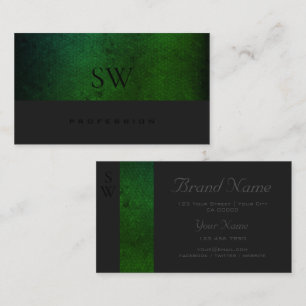 Carte De Visite Moderne Turquoise Vert dégradé gris foncé avec Mon
