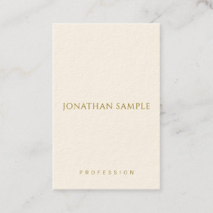 Carte de visite moderne Vertical Gold Texte Élégan