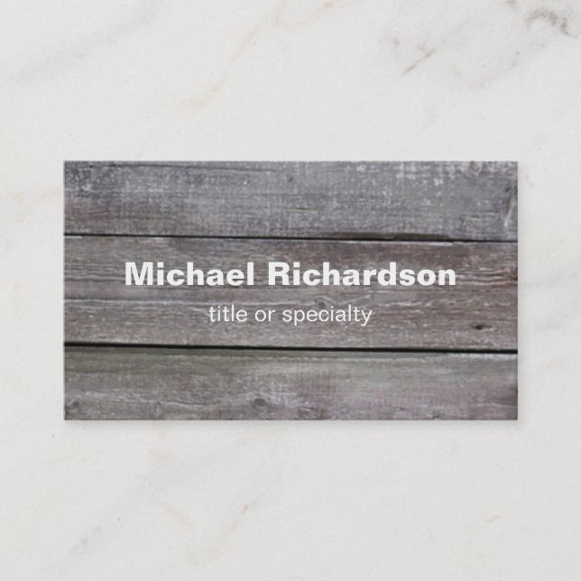 Carte De Visite Moderne Wood Grey Personnel (Devant)