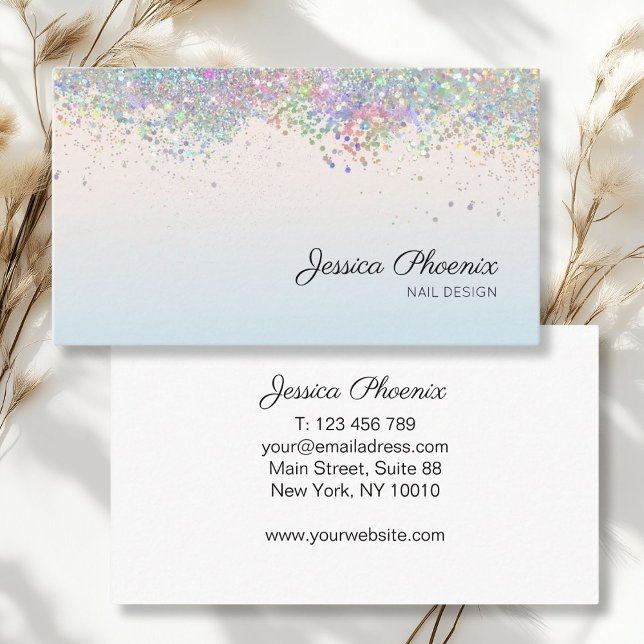 Carte De Visite Moderner Glamor Glitzer sinkt Visitenkarte (Modern glitter salon business card.)