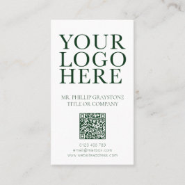 Carte De Visite Modernisez votre logo Image Vert & Blanc Code QR