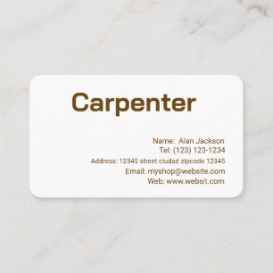 Carte de visite modifiable CARPENTER