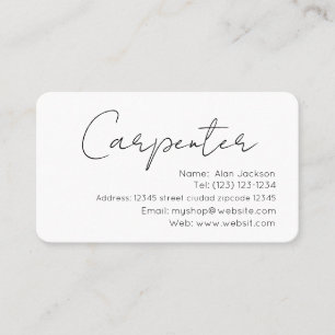 Carte de visite modifiable CARPENTER