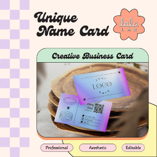 Carte de visite modifiable tendance dégradable ble