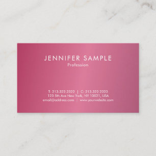 Carte De Visite Modish Hot Pink Moderne Propre Design élégant