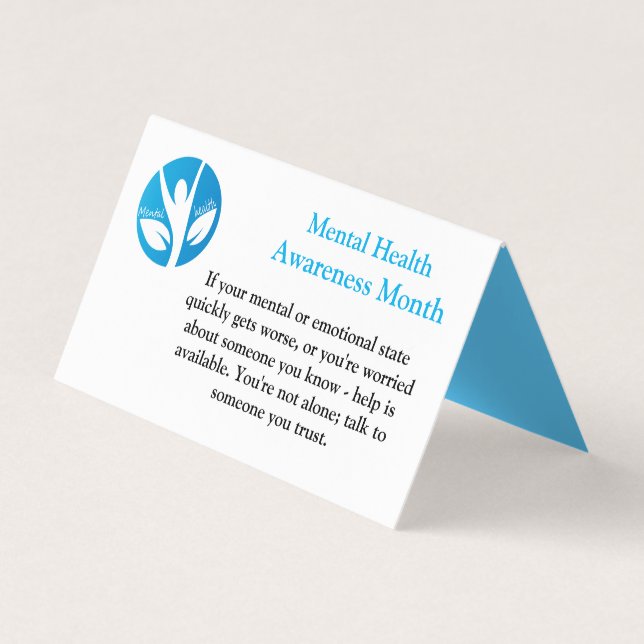 Carte De Visite Mois de sensibilisation à la santé mentale (Devant)