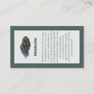Carte De Visite Moldavite Cristal Signification Bijoux Display Gem