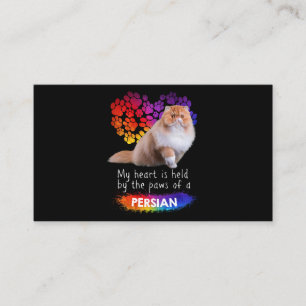 Carte De Visite Mon Coeur Est Tenu Par Les Pattes D'Un Chat Perse