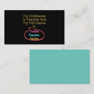 Carte De Visite Mon Nom Est Enseignant Mais Mon Nom Complet Est En
