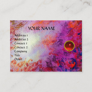 Carte De Visite MON RUBY, AGATA, perle gris violet rouge vif