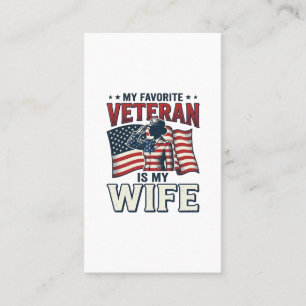 Carte De Visite Mon vétéran préféré est ma femme Chemise patriotiq