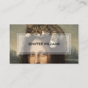 Carte De Visite Mona Lisa avec chat endormi