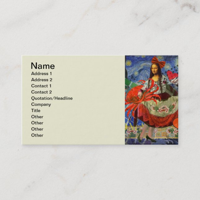 Carte De Visite Mona Lisa Fun Zodiac Whimsical (Devant)