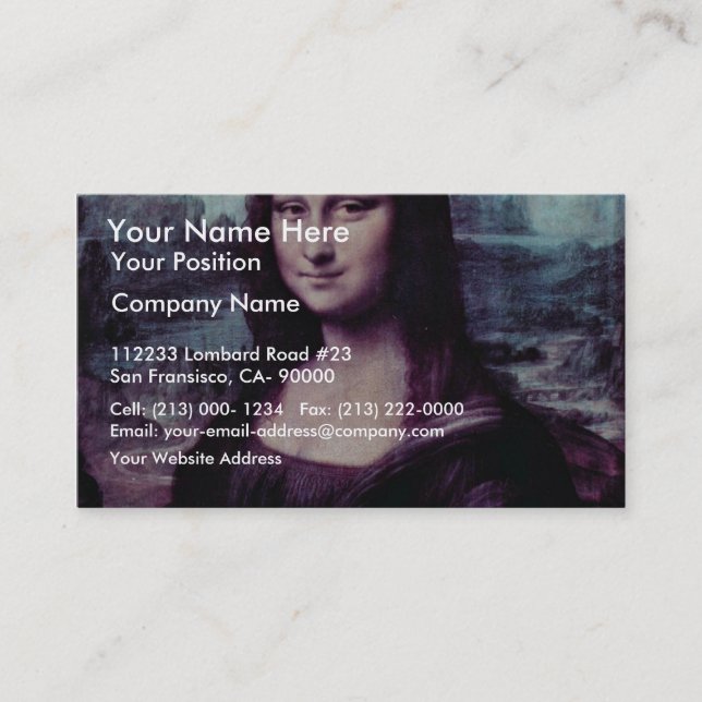 Carte De Visite Mona Lisa (La Giaconda) par Leonardo da Vinci (Bes (Devant)
