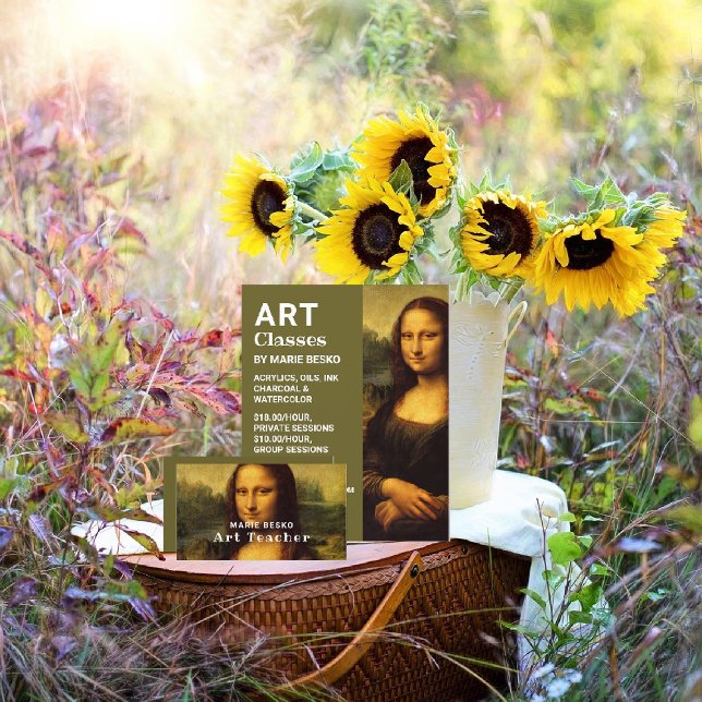 Carte De Visite Mona Lisa Par Leonardo Da Vinci, Professeur D'Art (Créateur téléchargé)