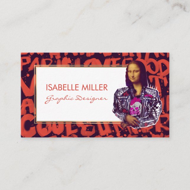 Carte De Visite Mona Lisa Punk Art                                 (Devant)