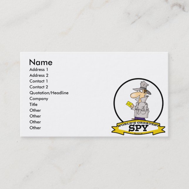 CARTE DE VISITE MONDE LE PLUS GRAND SPY HOMMES CARTOON (Devant)