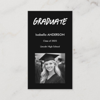 Carte De Visite Mondern Black and White Graduation
