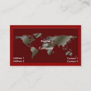 Carte De Visite Mondialisation/argent/carte de visite rouge