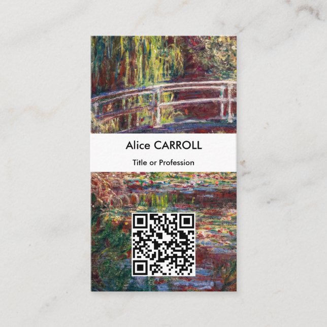 Carte De Visite Monet - Eau Lily étang, Harmonie rose - QR Code (Devant)
