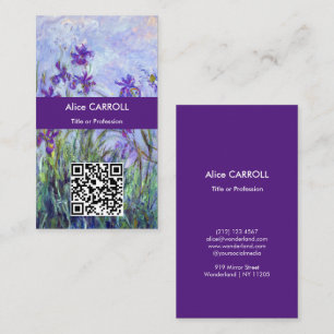 Carte De Visite Monet - Lilac Irises / Iris Mauves - Code QR