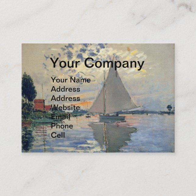 Carte De Visite Monet Sailboat Français Impressionnisme Art classi (Devant)