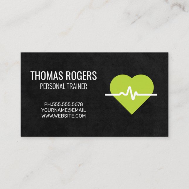 Carte De Visite Moniteur cardiaque | Formateur personnel | Fitness (Devant)