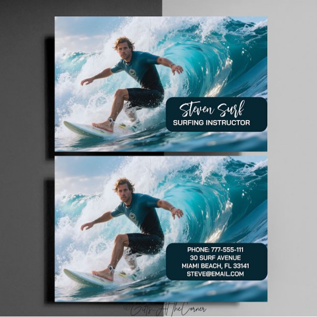 Carte De Visite Moniteur de surf (Créateur téléchargé)