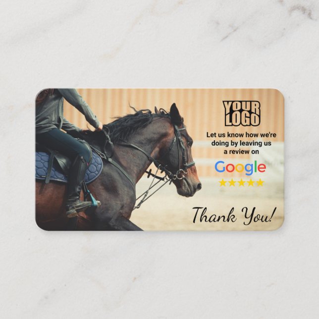 Carte De Visite Moniteur d'équitation Google Review Card (Devant)