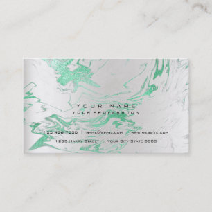 Carte De Visite Monnaie d'or Marbre vert Vip Pearly Silver Abstrai
