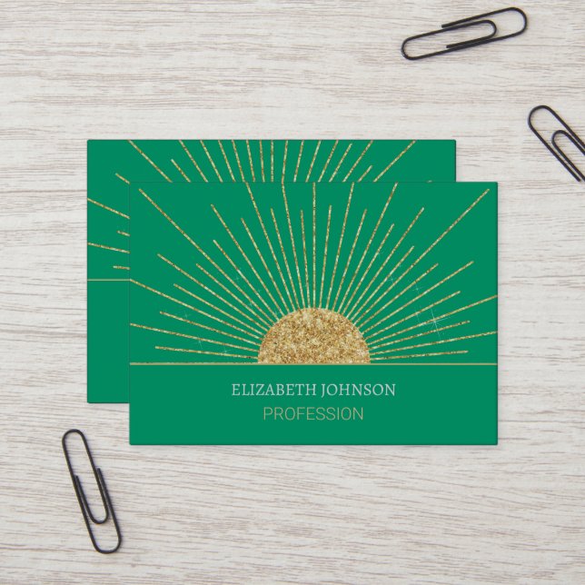 Carte De Visite Monnaie moderne Gold Sun Shine (Devant/Arrière en situation)