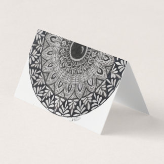 carte de visite monochrome avec art mandala