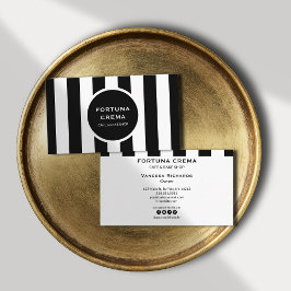 Carte De Visite Monochrome Black & White Stripes Classic Marketing